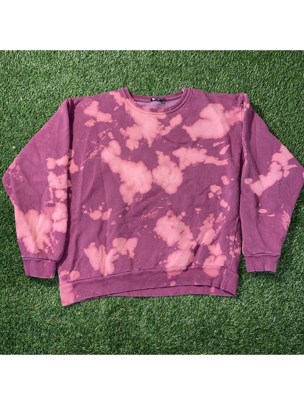Y2K NastyGal Red Bleach Dye Sweatshirt